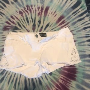 Hollister White Cutoff Shorts